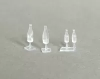 3D 1:48th Clear Bottles (set of 4)