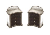 1:48th Pair of Bow Fronted Chest of Drawers 