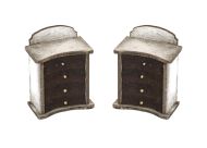 1:48th Pair of Bow Fronted Chest of Drawers 