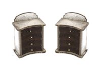 1:48th Pair of Bow Fronted Chest of Drawers 