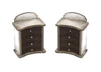 1:48th Pair of Bow Fronted Chest of Drawers 