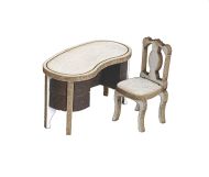 1:48th Edwardian Kidney Desk & Chair