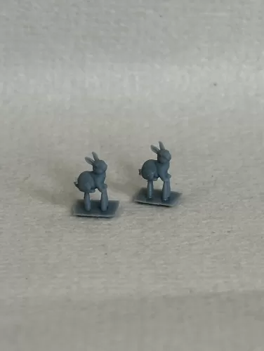 3D 1:48th Pair of Fluffy Bunnies