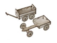1:48th Go Cart & Toy Wagon