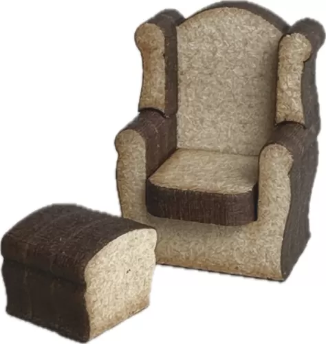 1:48th Grandpa's Armchair & Foot Stool