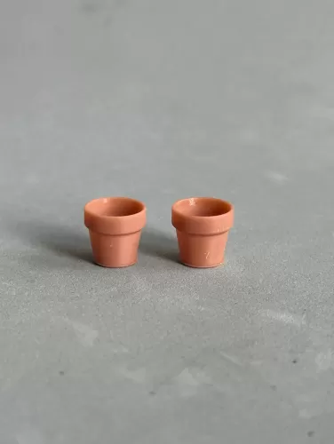 3D 1:48th Small Flower Pot (pair of) - Terracotta