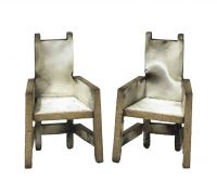1:48th Pair of Linenfold Chairs