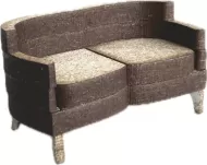 1:48th Love Seat & Pouffe