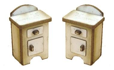 1:48th Retro Bedside Cupboards (pair of) 